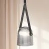 Lustre de plafond - Suspension - Cuir et verre - Bim image 7