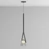 Lustre de plafond - Suspension - Cuir et verre - Bim image 7