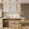 Lustre de plafond - Suspension - Cuir et verre - Bim image 7