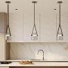 Lustre de plafond - Suspension - Cuir et verre - Bim image 7