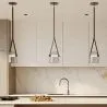 Lustre de plafond - Suspension - Cuir et verre - Bim image 7