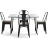 Pack Table à manger et 4 chaises à manger Design industriel - Nouvelle édition- Bistrot Stylix image 7