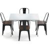 Pack Table à manger et 4 chaises à manger Design industriel - Nouvelle édition- Bistrot Stylix image 7