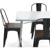 Pack Table à manger et 4 chaises à manger Design industriel - Nouvelle édition- Bistrot Stylix image 7