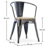 Pack Table de salle à manger et 4 chaises de salle à manger avec accoudoirs Design industriel - Nouvelle édition - Bistrot Stylix image 7