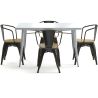 Pack Table de salle à manger et 4 chaises de salle à manger avec accoudoirs Design industriel - Nouvelle édition - Bistrot Stylix image 7