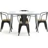 Pack Table de salle à manger et 4 chaises de salle à manger avec accoudoirs Design industriel - Nouvelle édition - Bistrot Stylix image 7