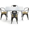 Pack Table de salle à manger et 4 chaises de salle à manger avec accoudoirs Design industriel - Nouvelle édition - Bistrot Stylix image 7