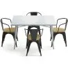 Pack Table de salle à manger et 4 chaises de salle à manger avec accoudoirs Design industriel - Nouvelle édition - Bistrot Stylix image 7