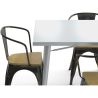 Pack Table de salle à manger et 4 chaises de salle à manger avec accoudoirs Design industriel - Nouvelle édition - Bistrot Stylix image 7