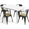 Pack Table de salle à manger et 4 chaises de salle à manger avec accoudoirs Design industriel - Nouvelle édition - Bistrot Stylix image 7