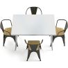 Pack Table de salle à manger et 4 chaises de salle à manger avec accoudoirs Design industriel - Nouvelle édition - Bistrot Stylix image 7