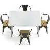 Pack Table de salle à manger et 4 chaises de salle à manger avec accoudoirs Design industriel - Nouvelle édition - Bistrot Stylix image 7