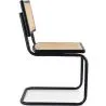 Chaise de salle à manger - Design vintage - Bois et rotin naturel - Noir - Bastral image 7