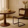 Chaise de salle à manger - Design vintage - Bois et rotin naturel - Noir - Bastral image 7