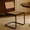 Chaise de salle à manger - Design vintage - Bois et rotin naturel - Noir - Bastral image 7