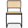 Chaise de salle à manger - Design vintage - Bois et rotin naturel - Noir - Bastral image 7