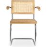 Chaise à manger avec accoudoirs - Design vintage - Bois et rotin - Bruna image 7