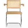 Chaise à manger avec accoudoirs - Design vintage - Bois et rotin - Bruna image 7
