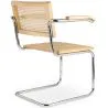 Chaise à manger avec accoudoirs - Design vintage - Bois et rotin - Bruna image 7