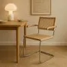 Chaise à manger avec accoudoirs - Design vintage - Bois et rotin - Bruna image 7