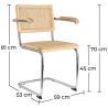 Chaise à manger avec accoudoirs - Design vintage - Bois et rotin - Bruna image 7