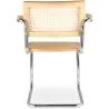 Chaise à manger avec accoudoirs - Design vintage - Bois et rotin - Bruna image 7