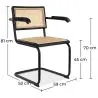 Chaise de salle à manger avec accoudoirs - Vintage - Bois et rotin - Bastral image 7