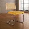 Chaise de salle à manger - tapissée de velours - Bois et rotin - Martha image 7