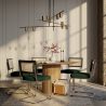Chaise de salle à manger - Tapissée de velours - Bois et rotin - Hyre image 7
