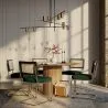 Chaise de salle à manger - Tapissée de velours - Bois et rotin - Hyre image 7