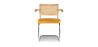 Chaise de salle à manger avec accoudoirs - Tapisserie en velours - Bois et rotin - Martha image 7