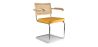 Chaise de salle à manger avec accoudoirs - Tapisserie en velours - Bois et rotin - Martha image 7