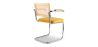 Chaise de salle à manger avec accoudoirs - Tapisserie en velours - Bois et rotin - Martha image 7