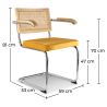 Chaise de salle à manger avec accoudoirs - Tapisserie en velours - Bois et rotin - Martha image 7