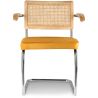 Chaise de salle à manger avec accoudoirs - Tapisserie en velours - Bois et rotin - Martha image 7
