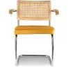Chaise de salle à manger avec accoudoirs - Tapisserie en velours - Bois et rotin - Martha image 7