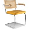 Chaise de salle à manger avec accoudoirs - Tapisserie en velours - Bois et rotin - Martha image 7