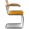 Chaise de salle à manger avec accoudoirs - Tapisserie en velours - Bois et rotin - Martha image 7