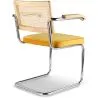 Chaise de salle à manger avec accoudoirs - Tapisserie en velours - Bois et rotin - Martha image 7