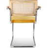 Chaise de salle à manger avec accoudoirs - Tapisserie en velours - Bois et rotin - Martha image 7