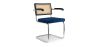 Chaise de salle à manger avec accoudoirs - Tapisserie en velours - Bois et rotin - Hyre image 7