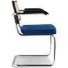 Chaise de salle à manger avec accoudoirs - Tapisserie en velours - Bois et rotin - Hyre image 7