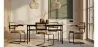 Chaise de salle à manger avec accoudoirs - tapissée de velours - bois et rotin - Puila image 7