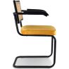 Chaise de salle à manger avec accoudoirs - tapissée de velours - bois et rotin - Puila image 7