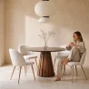 Chaise de salle à manger - Tapissée en tissu bouclé - Design scandinave - Evelyne image 7