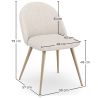 Chaise de salle à manger - Tapissée en tissu bouclé - Design scandinave - Evelyne image 7
