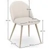 Chaise de salle à manger - Tapissée en tissu bouclé - Design scandinave - Evelyne image 7