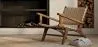 Fauteuil de Salon avec Accoudoirs - Design Boho Bali - Bois et Cuir - Recia image 7