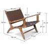 Fauteuil de Salon avec Accoudoirs - Design Boho Bali - Bois et Cuir - Recia image 7